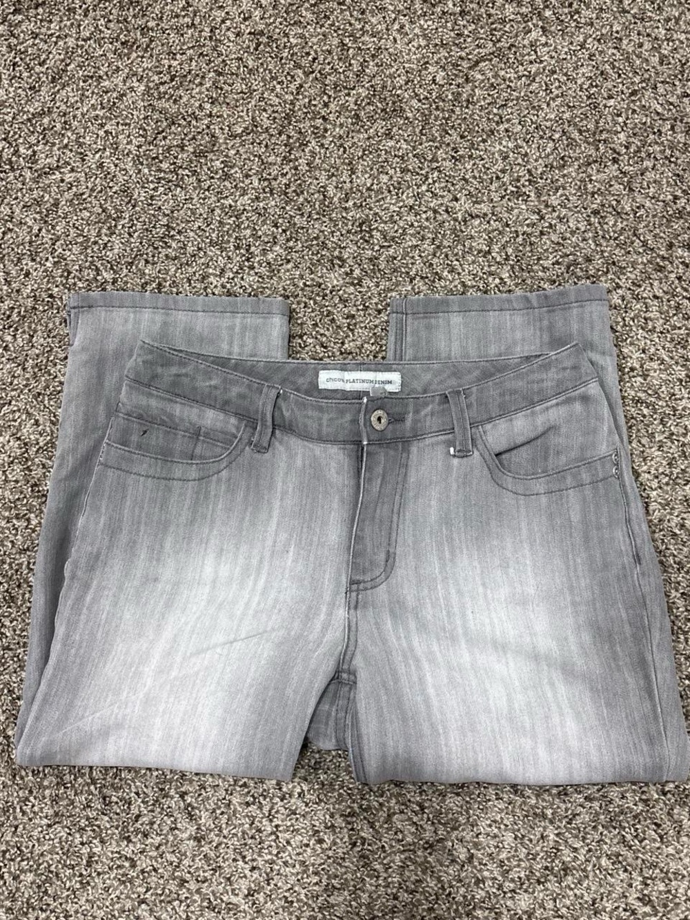 Chico's Light Gray Capris - Faded Denim Look